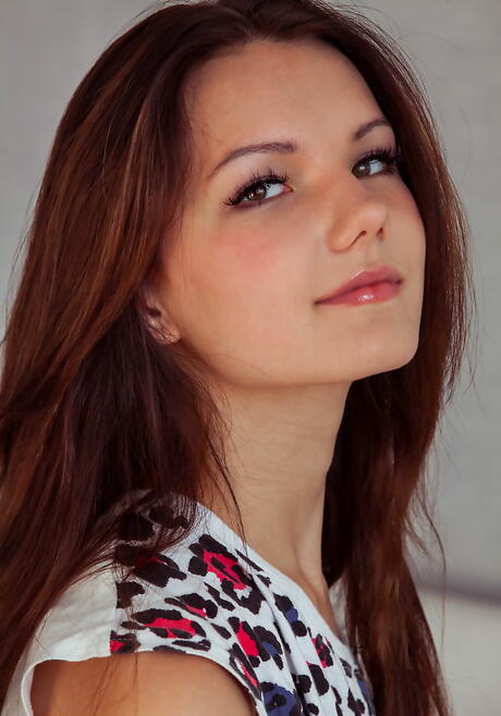 Very attractive youthful Iva in fancy shorts likes foot fetish 